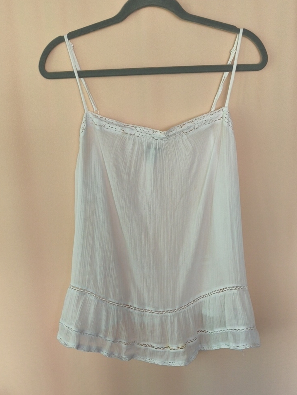 Old Navy 100% Cotton White Lace-Trim Spaghetti Strap Camisole Top Size XL/TG/XG